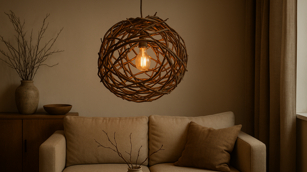 Handcrafted lamps with branches