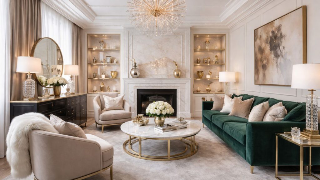 Decoración de interiores estilo glam