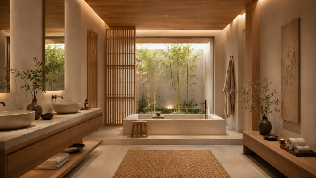 Baño estilo oriental