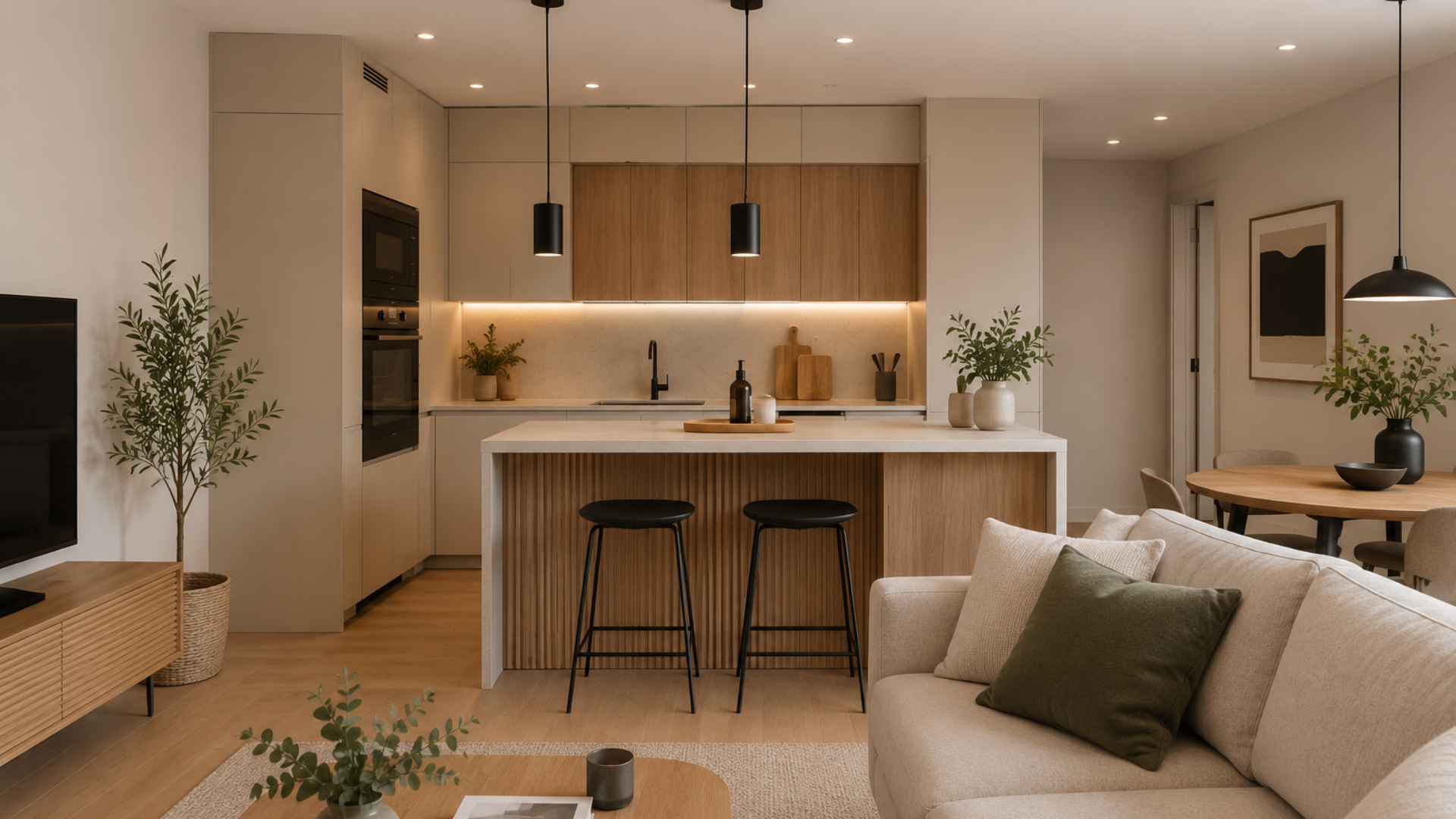Cocina pequeña abierta