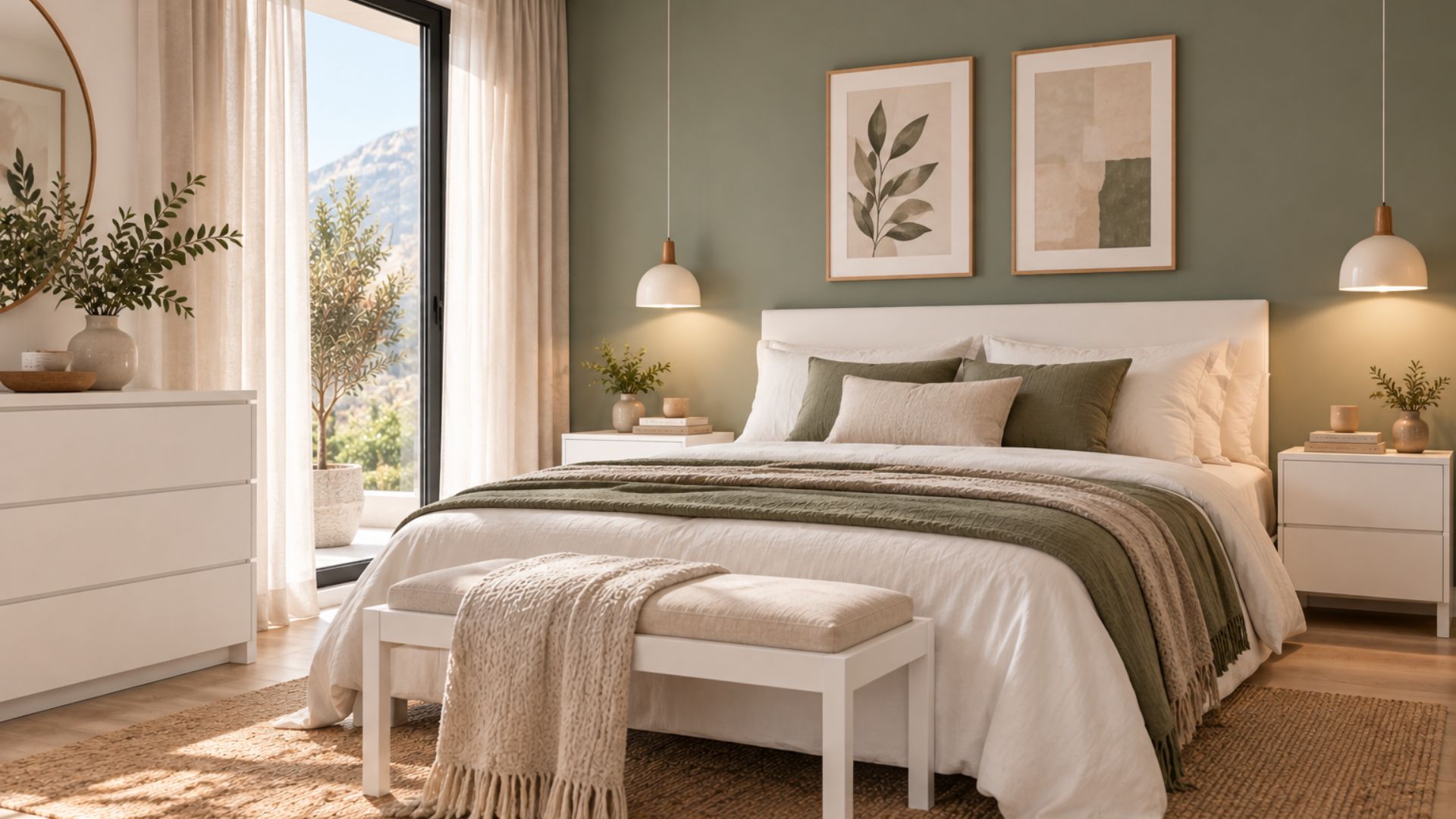Habitacion con muebles blancos